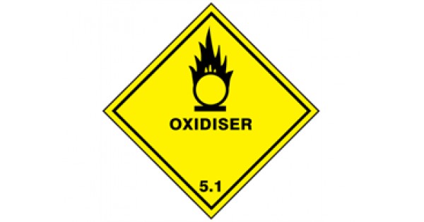 Oxidiser 5 1 Hazard Warning Diamond Label Pack Of 10